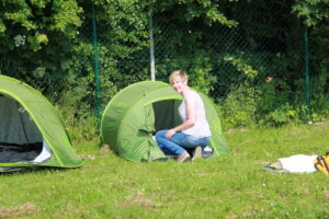 Andrea und ihr Zelt